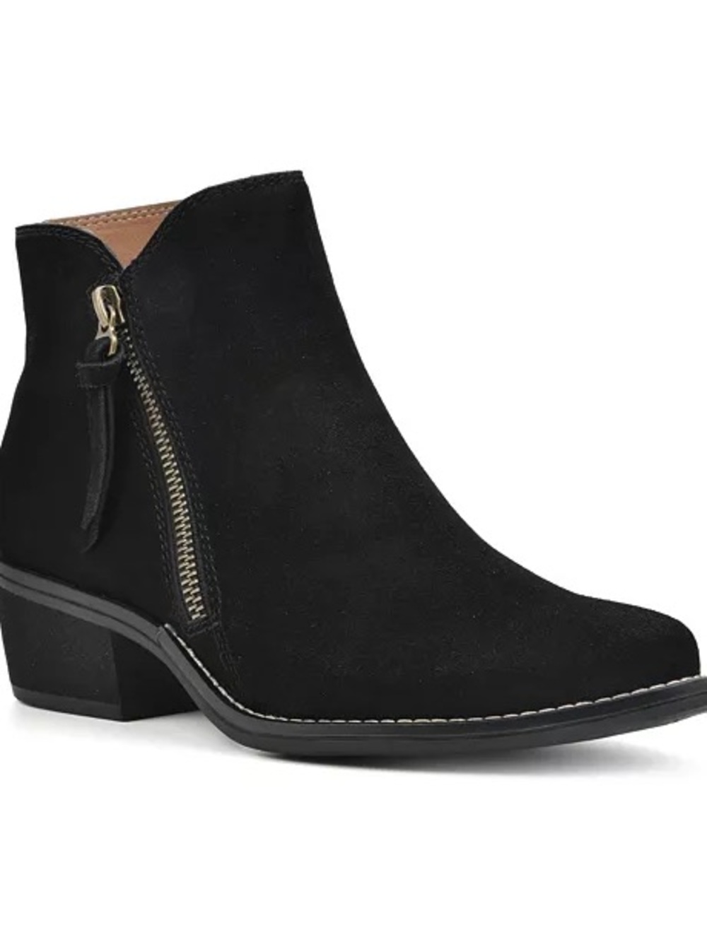 NWT White Mountain Altos Women's Black Suede Side-Zip Ankle Booties Size 10